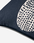 Large Flower Print Navy Blue Cotton Cushion Cover