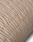 Ruched Beige Cotton Cushion Cover