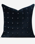 Indigo Quilted Stitch Velvet Cushion Cover