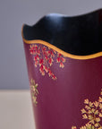 Rosa Maroon Hand-Painted Metal Planter & Wastepaper Bin