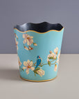 Magnolia Blue Hand-Painted Rectangular Metal Planter & Wastepaper Bin