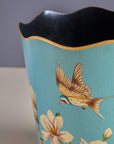 Magnolia Blue Hand-Painted Rectangular Metal Planter & Wastepaper Bin