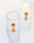 Handblown Encased Brown Orb Drinking Glasses - Set of 2