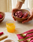 Nami Brown Wooden Acai Bowls - Set of 2