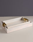 Kibashi White Rectangular Wooden Serving Trays - Set of 2
