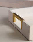 Kibashi White Rectangular Wooden Serving Trays - Set of 2