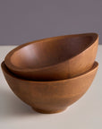 Nami Brown Wooden Acai Bowls - Set of 2