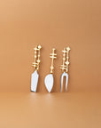 Totem Stainless Steel & Brass Cheese Knives - Set of 3