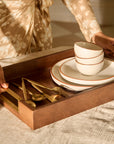 Kibashi Brown Rectangular Wooden Serving Trays - Set of 2