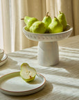 Moku Kake White Wooden Pedestal Bowl