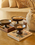 Kaze Brown Wooden Pedestal Bowl
