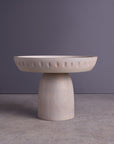 Moku Kake White Wooden Pedestal Bowl
