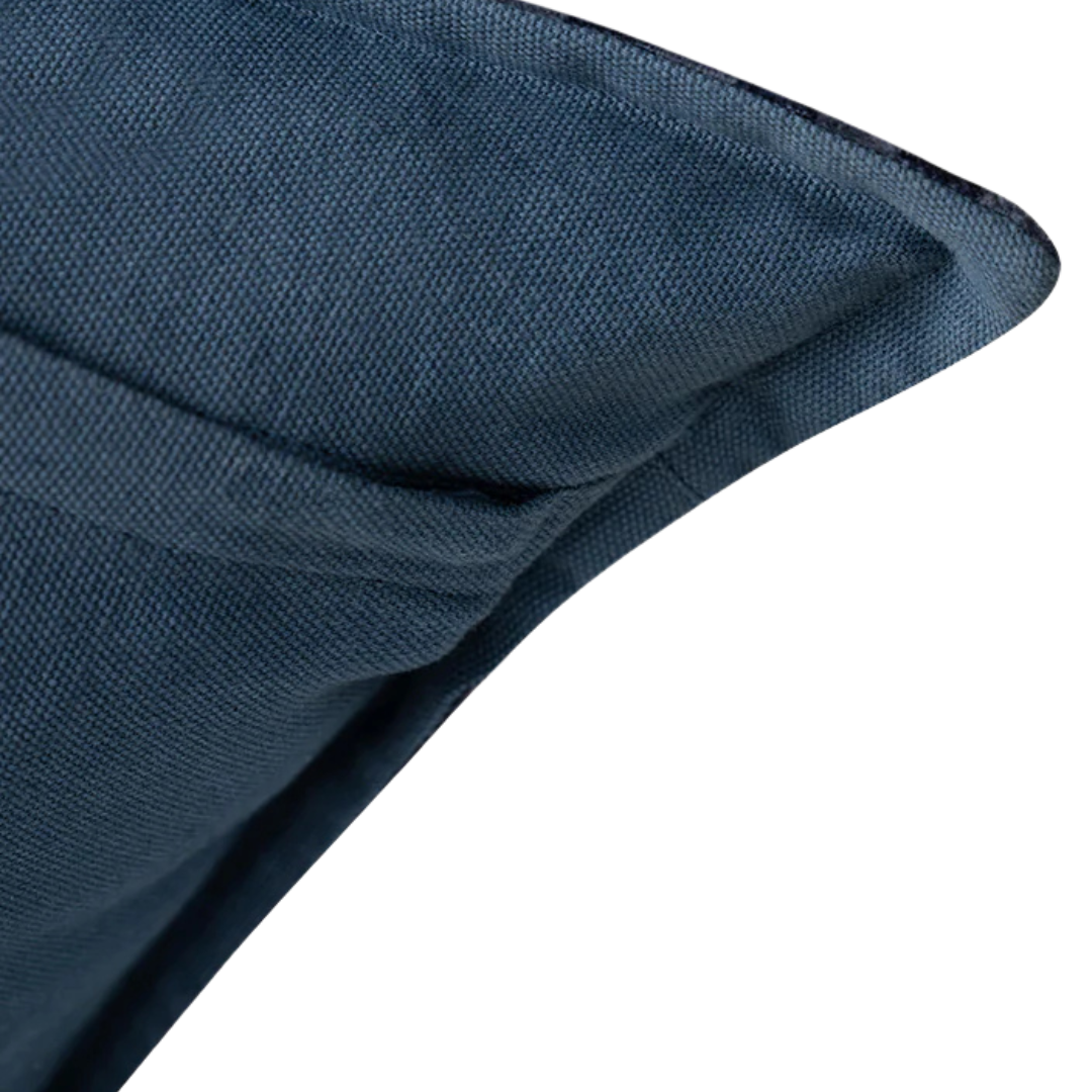 Textured Indigo Cotton Cushion Cover