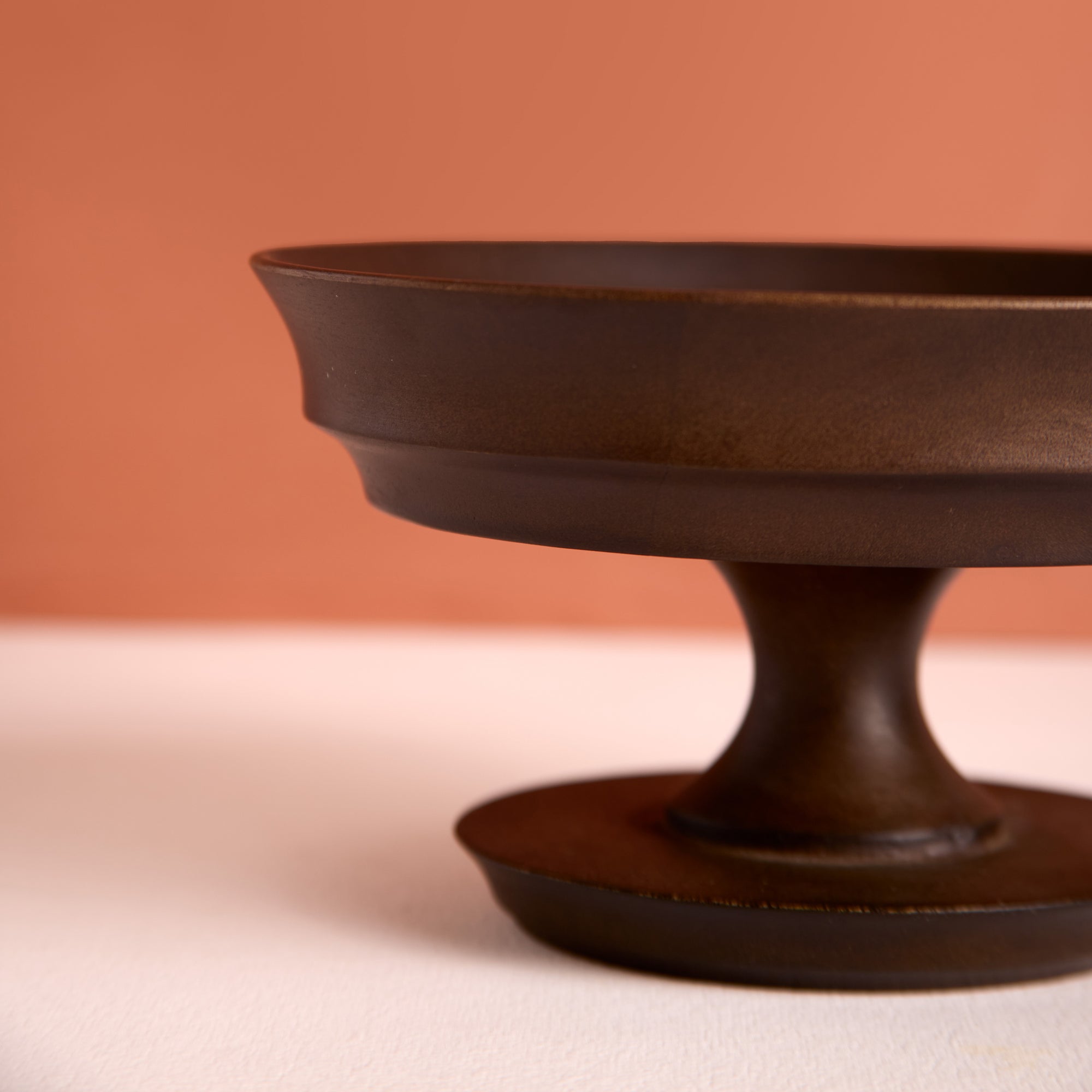 Kaze Brown Wooden Pedestal Bowl