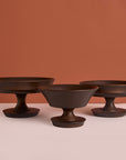 Kaze Brown Wooden Pedestal Bowl