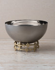 Totem Stainless Steel Snack Bowl with a Brass Base