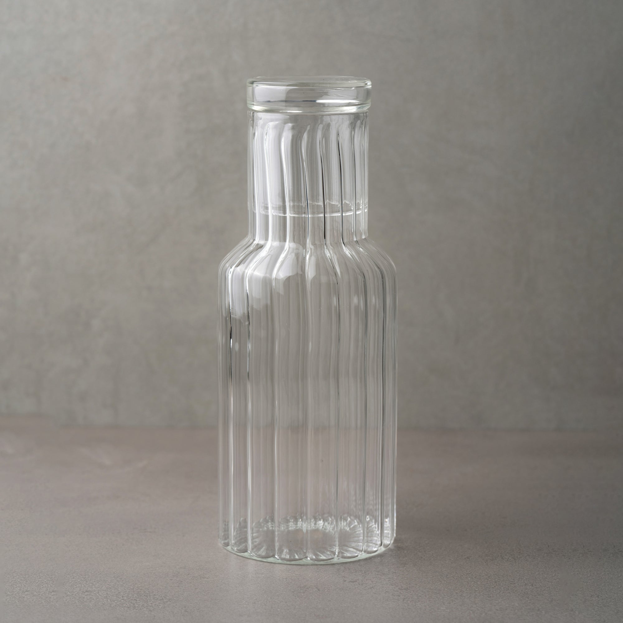 Ribbed Glass Water Bottle