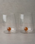 Handblown Encased Brown Orb Drinking Glasses - Set of 2
