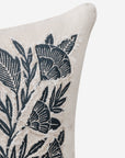 Botanical Floral Print Beige Cotton Cushion Cover