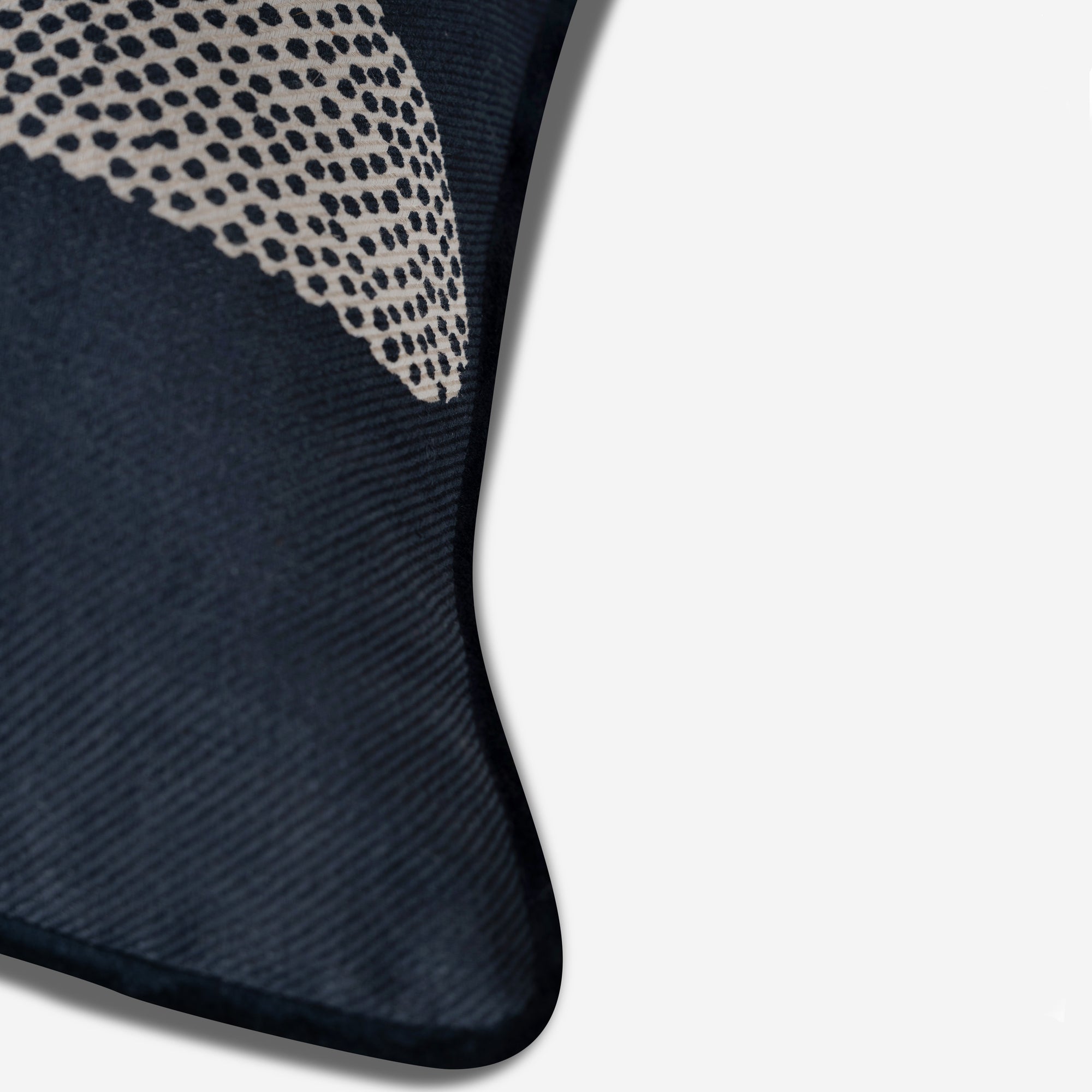 Large Flower Print Navy Blue Cotton Cushion Cover