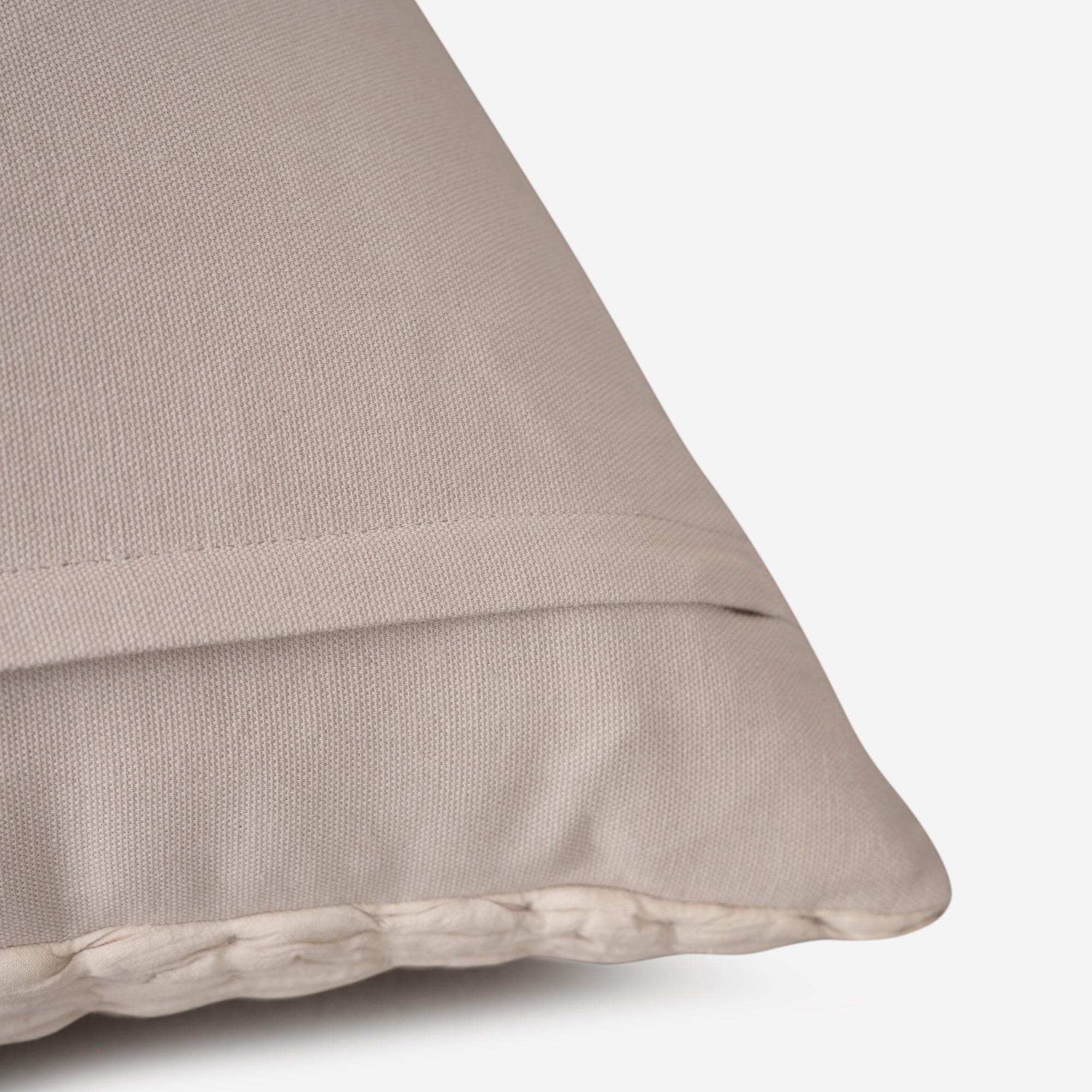 Ruched Beige Cotton Cushion Cover