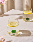 Handblown Encased Green Orb Drinking Glasses - Set of 2