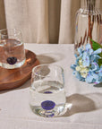 Handblown Encased Blue Orb Drinking Glasses - Set of 2