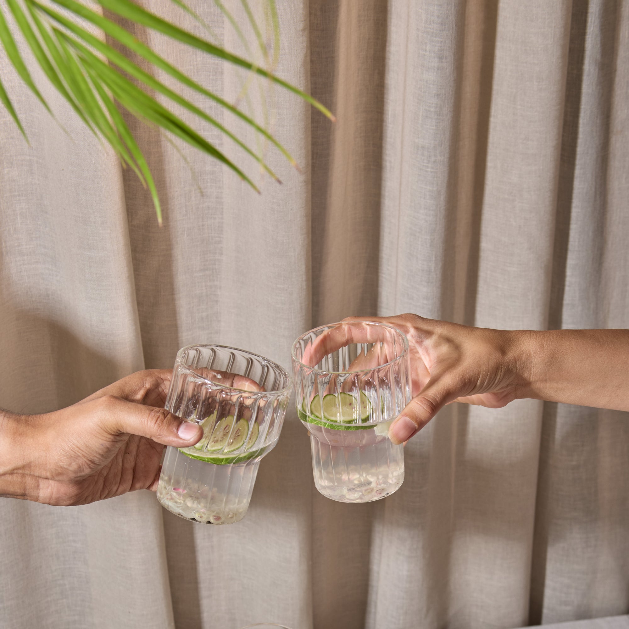 Fluted Drinking Glasses -Set of 2