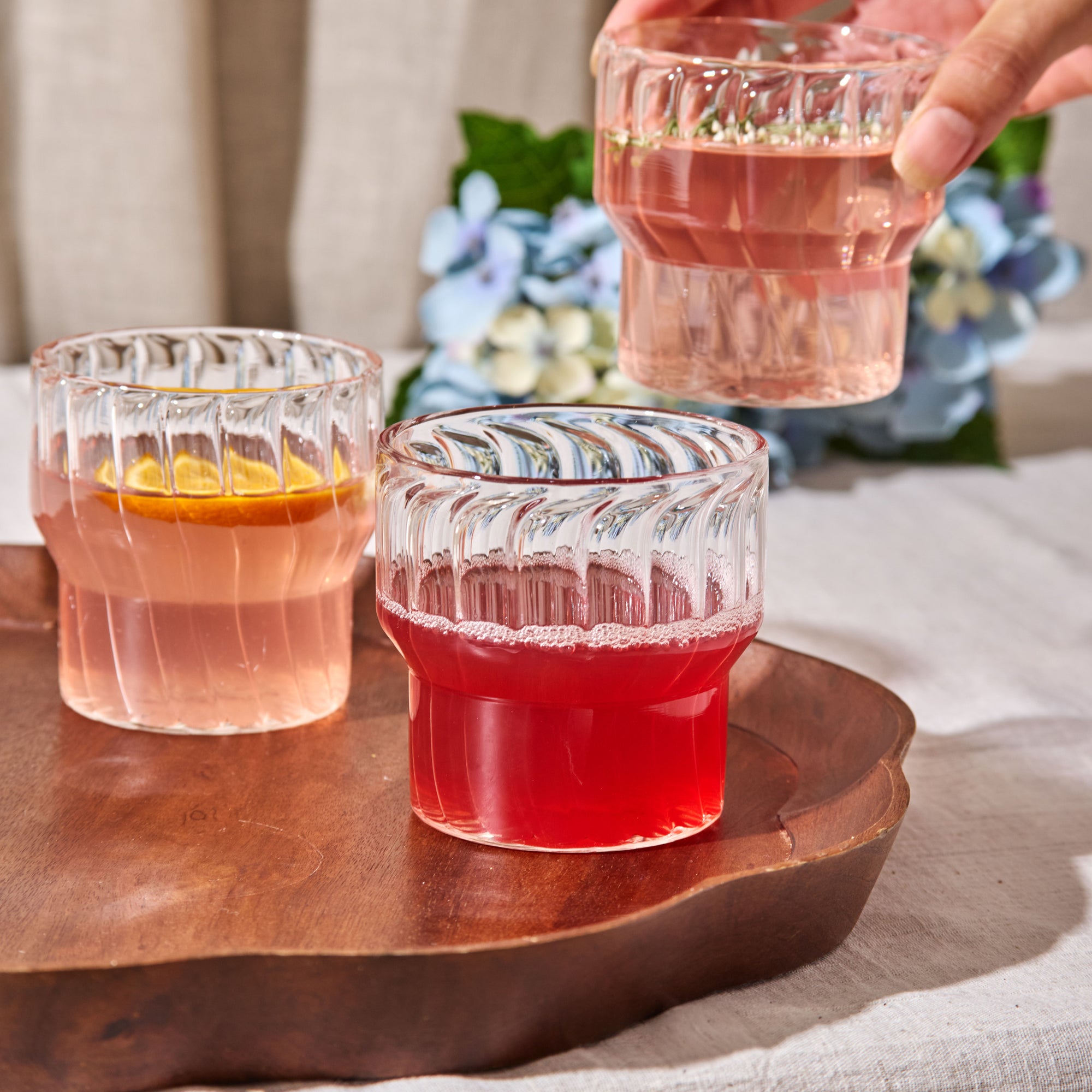 Fluted Drinking Glasses -Set of 2