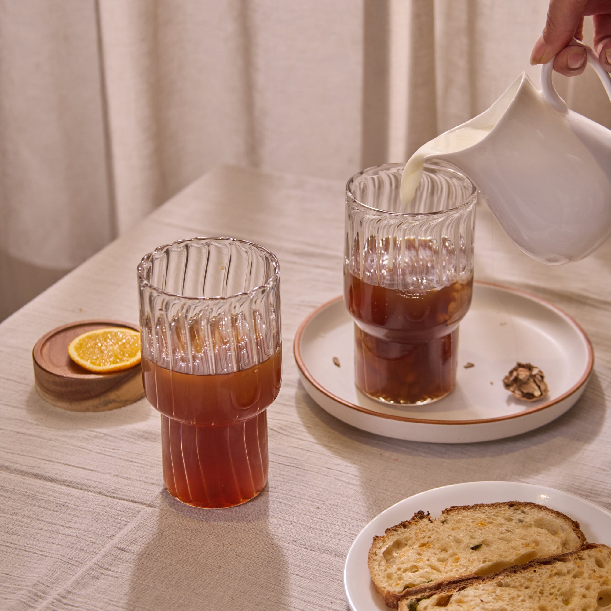 Fluted Drinking Glasses -Set of 2