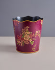 Rosa Maroon Hand-Painted Metal Planter & Wastepaper Bin