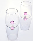Handblown Encased Pink Orb Drinking Glasses - Set of 2