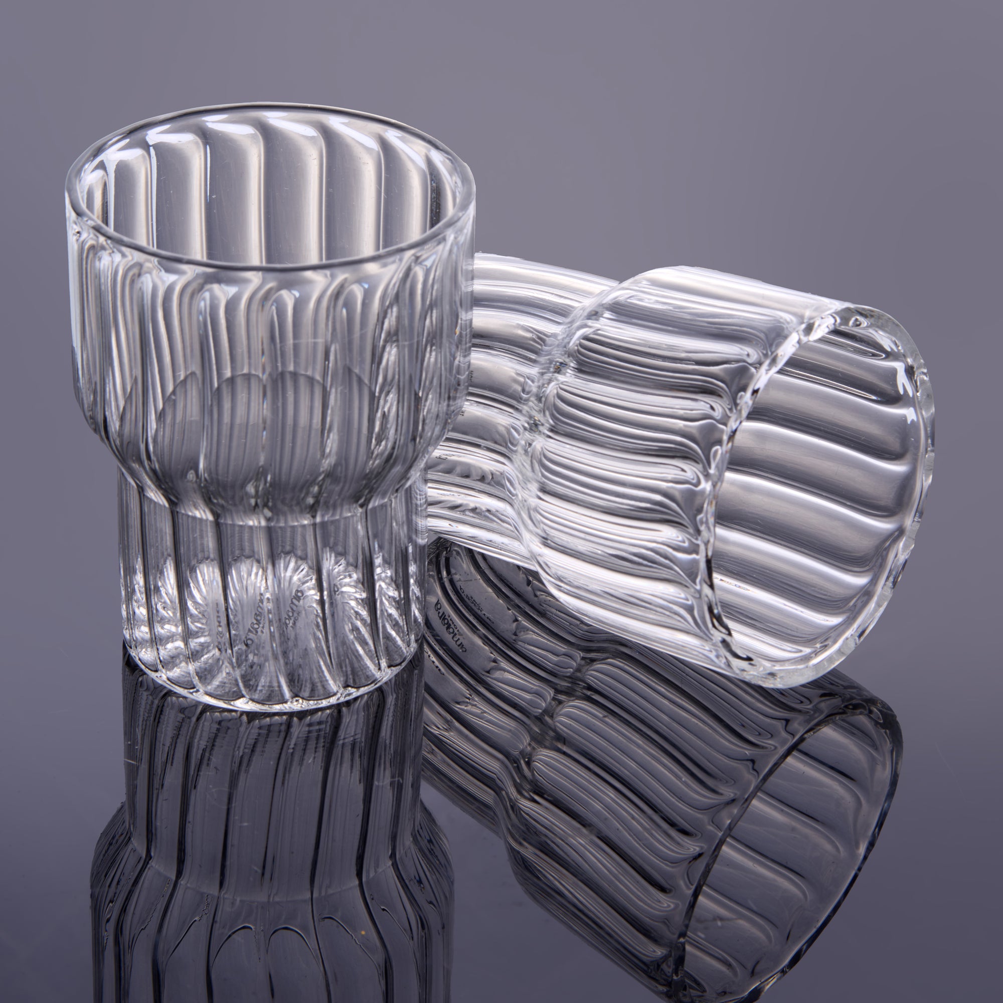 Fluted Drinking Glasses -Set of 2