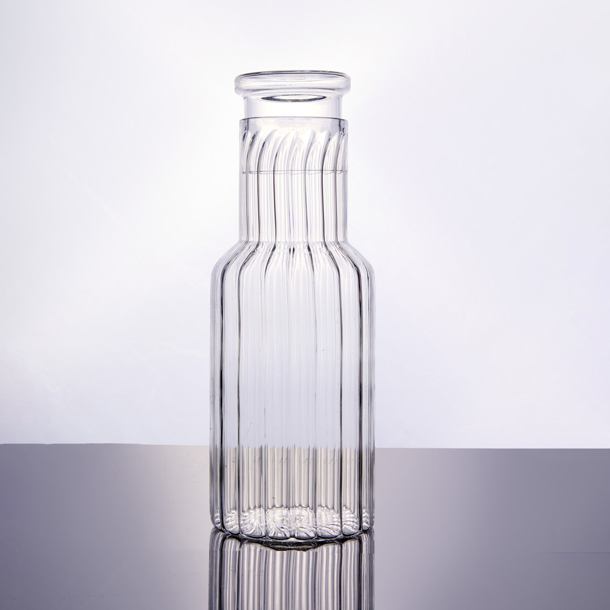 Ribbed Glass Water Bottle