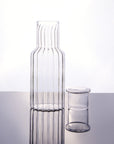 Ribbed Glass Water Bottle