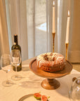 Shibui Brown Wooden Cake Stand with a Glass Cloche