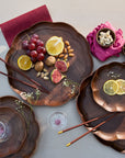 Sakura Brown Wooden Round Serving Trays - Set of 3
