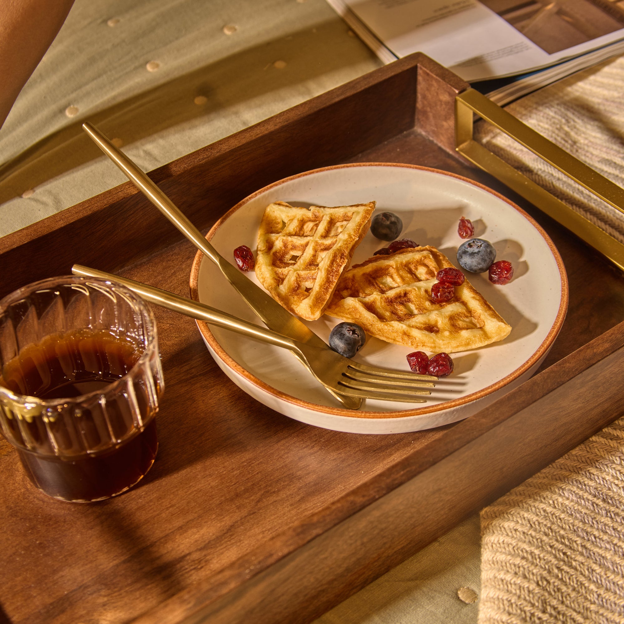 Kibashi Brown Rectangular Wooden Serving Trays - Set of 2