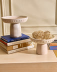 Moku Kake White Wooden Pedestal Bowl