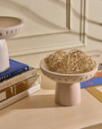 Moku Kake White Wooden Pedestal Bowl