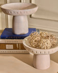 Moku Kake White Wooden Pedestal Bowl
