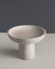 Moku Kake White Wooden Pedestal Bowl