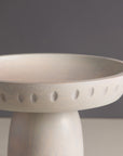 Moku Kake White Wooden Pedestal Bowl