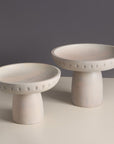 Moku Kake White Wooden Pedestal Bowl