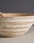 Umi Brown Wooden Salad Bowl with Matching Servers