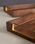 Kibashi Brown Rectangular Wooden Serving Trays - Set of 2