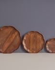 Sakura Brown Wooden Round Serving Trays - Set of 3