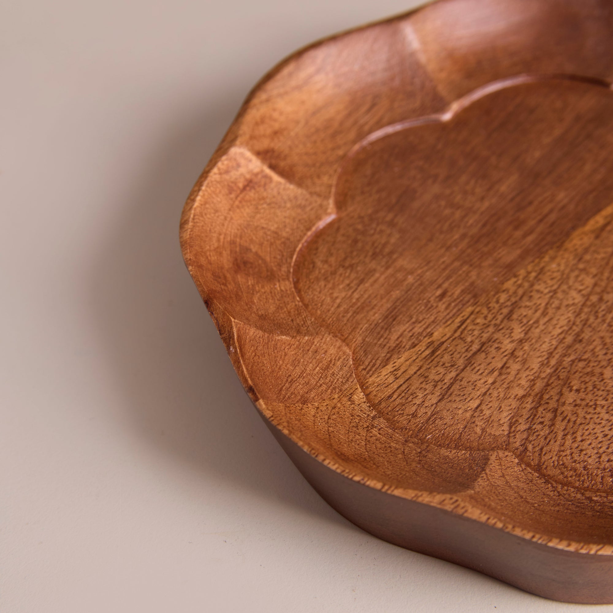 Sakura Brown Wooden Round Serving Trays - Set of 3