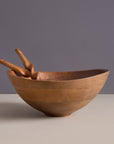 Nami Brown Wooden Salad Bowl with Matching Servers