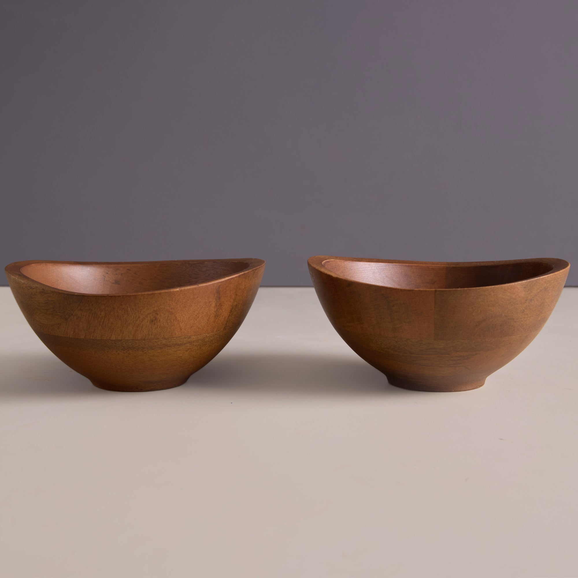 Nami Brown Wooden Acai Bowls - Set of 2